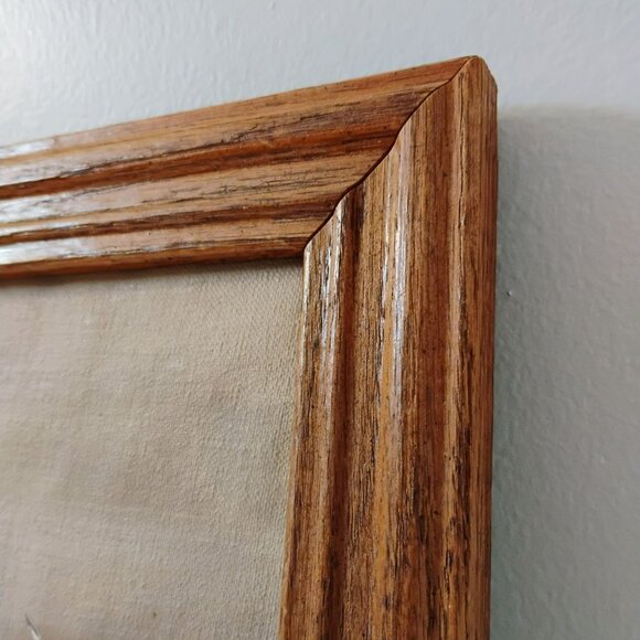 Vintage Original Oil Painting Harbor Scene & Boats Wood Frame Signed Bloom 21x17 - Picture 8 of 8